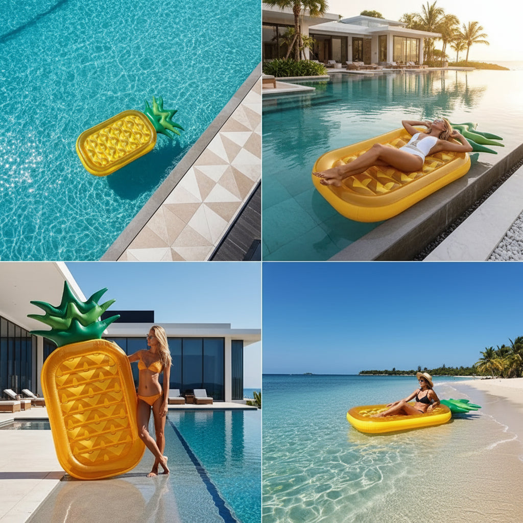 Pineapple Floating Recliner — Relax, Float & Sip in Style